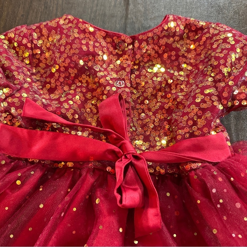 Red Sequin Tulle Dress Party Recital Christmas Sz 5T by Bluberi Boulevard - Picture 2 of 12